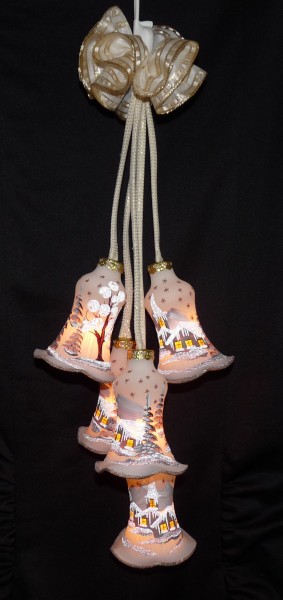 Leuchtgehänge Kelche 5-teilig "Delft" braun
